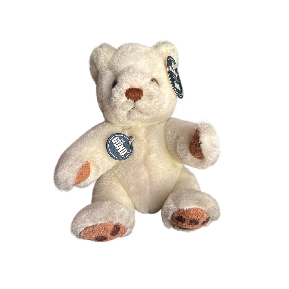 New With‎ Tags Vintage GUND 1983 Cream Ivory Color Teddy Bear Fully Jointed - Picture 10 of 10